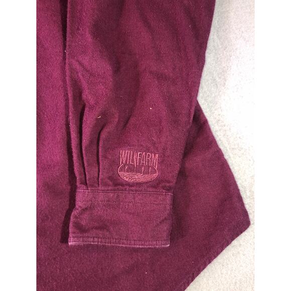 Vintage Woolrich Sportsman Chamois Shirt Plum Made USA XL Wilfarm - Picture 9 of 9